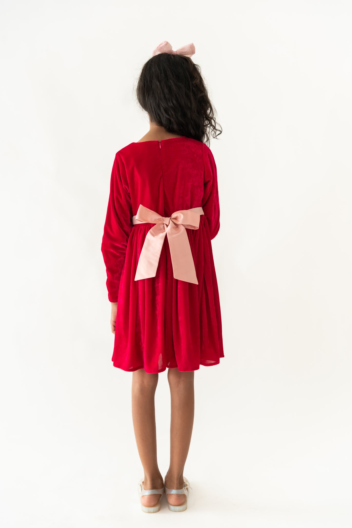 LITTLE A - Gemma Summer Bloom Bow Frill Dress - Pale Pink main image 0