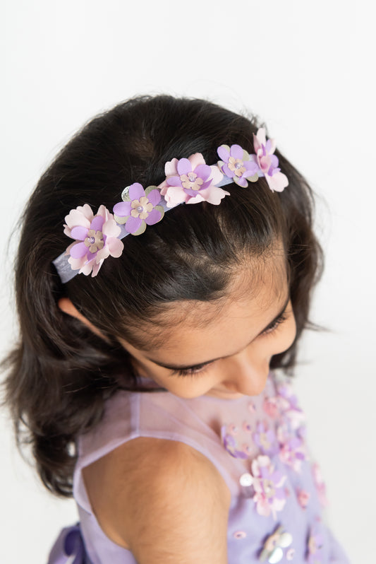 Lavender 3d flower Headband