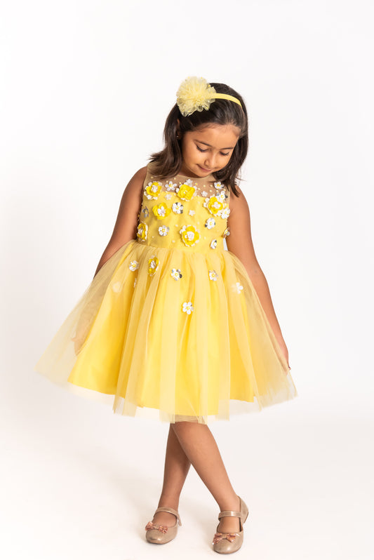 Marigold 3d flower dress