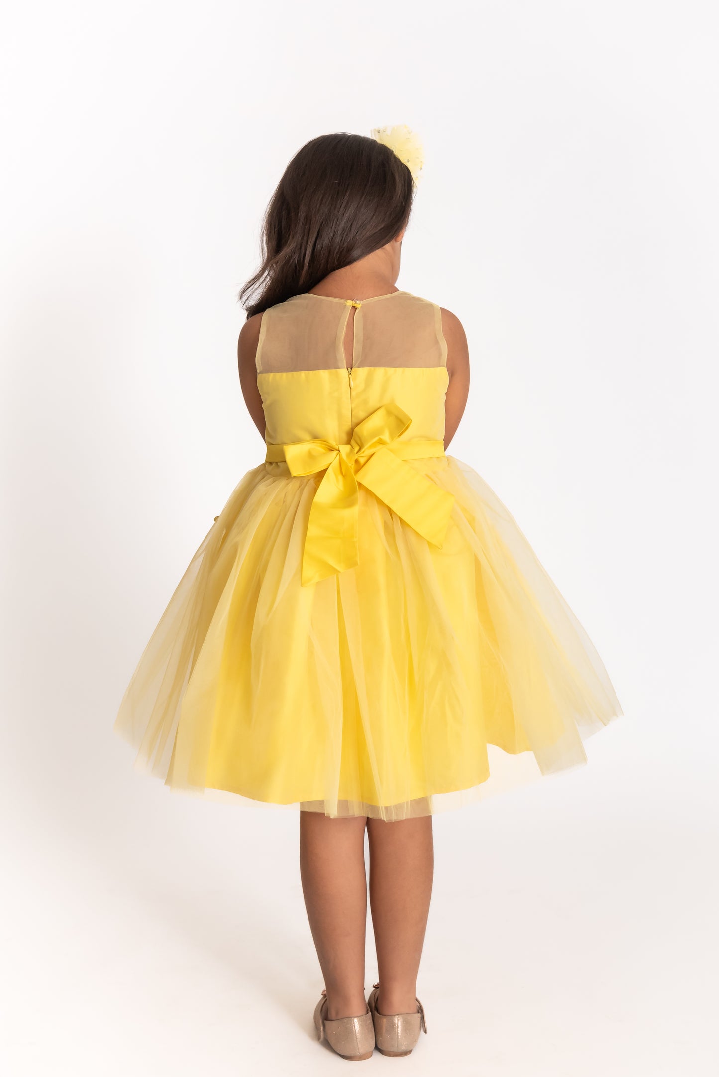Marigold 3d flower Dress & doll Set