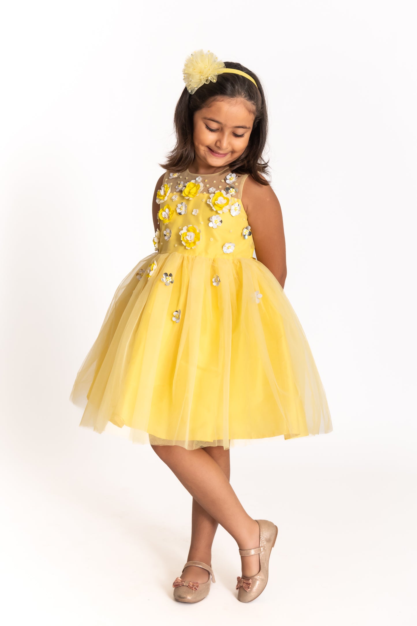 Marigold 3d flower dress