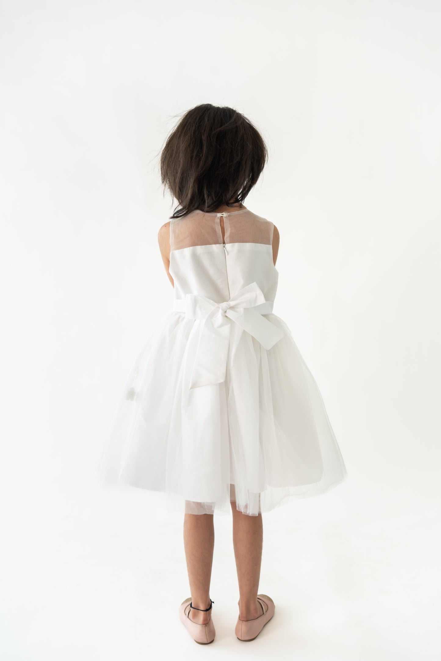 White 3D Flower Dress