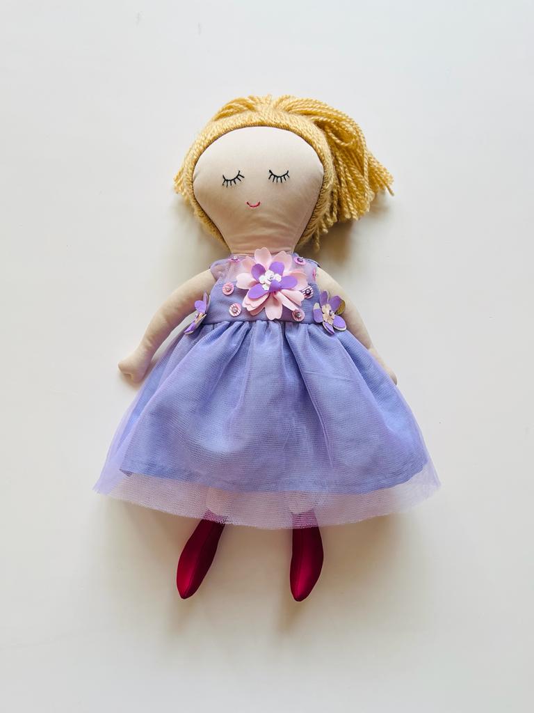 Lavender 3d flower dress & Doll Sets
