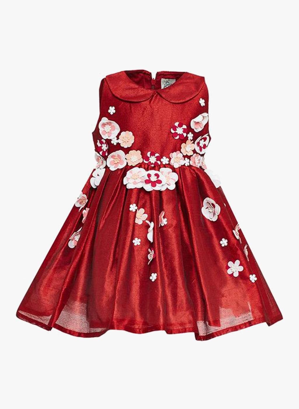 Red 3D Flower Dress